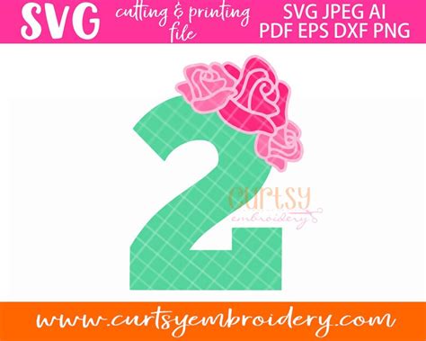 Second Birthday Svg Cutting File For Girls 2nd Birthday Svg Etsy