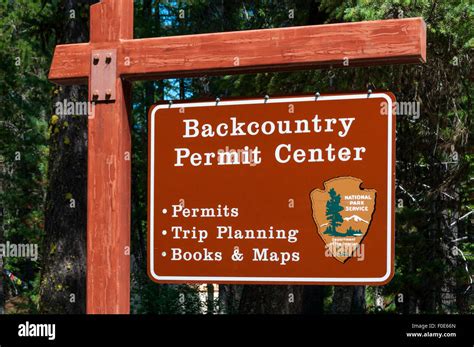 Backcountry Permit Center Sign In Glacier National Park Montana Usa