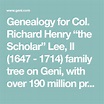 Genealogy for Col. Richard Henry “the Scholar” Lee, II (1647 - 1714 ...