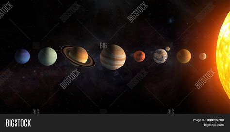 Solar System Planets Set The Sun And Planets In A Row On Universe