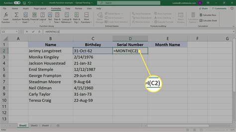 How To Use The Month Formula In Excel