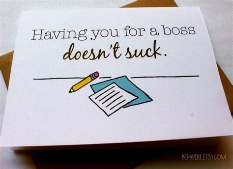 Boss Card Supervisor Thank You Card Funny Appreciation Card Work