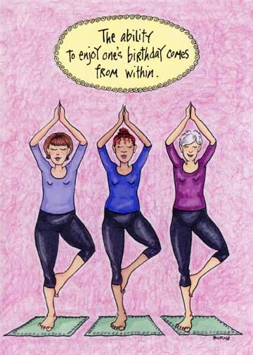 Posing Yoga Women Funny Humorous Birthday Card By Oatmeal Studios
