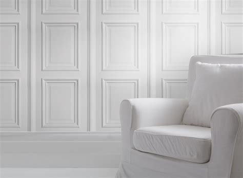 White Panelling Wallpaper — Renovate Better Living Through Design