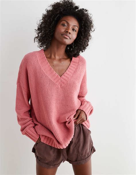 Aerie Chenille V Neck Oversized Sweater