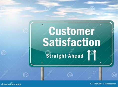 Highway Signpost Customer Satisfaction Stock Illustration