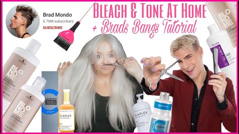 Bleach And Toning My Hair At Home Following Brad Mondos Curtain Bangs Hair Tutorial Youtube