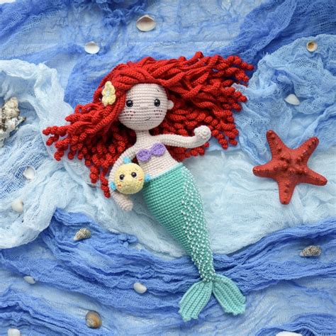 Crochet Pattern Pdf Amigurumi Mermaid Crochet Cute Doll Etsy