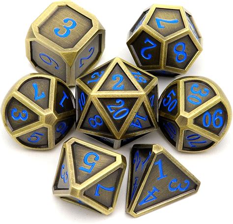 Haxtec Metal Dnd Dice Set Classic Collection Dandd Polyhedral