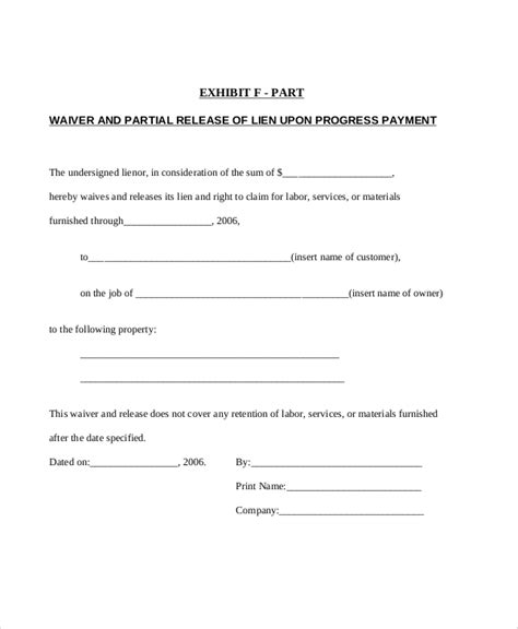 FREE Sample Construction Release Forms In MS Word PDF