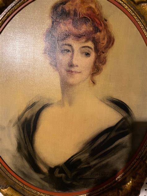 Antique Oil Painting Portrait Of A Woman 1914 Etsy