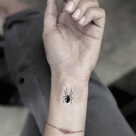 Black Widow Temporary Tattoo Small Tattoo Spider Tattoo Etsy
