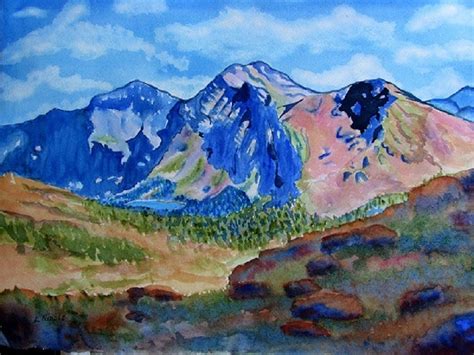 Blue Mountain 11x15 Watercolor Original Landscape Painting Etsy