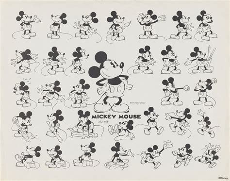 Mickey Mouse Model Sheet Disney Studio Artist Acmi Collection