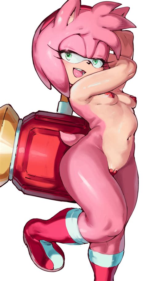 Rule 34 1girls Amy Rose Anthro Areolae Breasts Female Female Only Furry Looking At Viewer