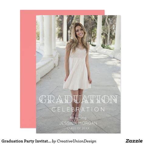Graduation Party Invitation Trendy With Photo Zazzle Graduation