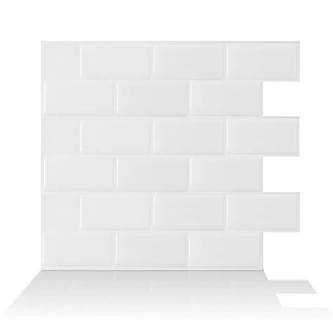 I got a great deal on them when they were on sale for only. Smart Tiles Subway White 10.95 in. W x 9.70 in. H Peel and ...