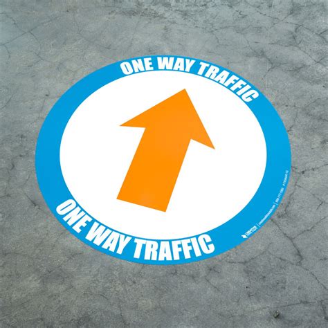 One Way Traffic Up Arrow Orange Floor Sign 5s Today
