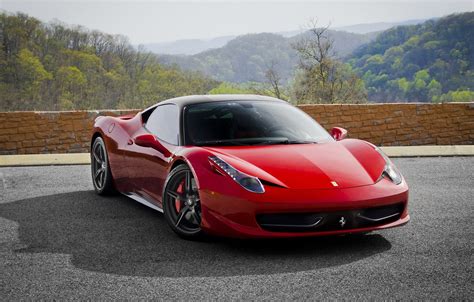 Обои Красная Феррари Ferrari Red Car 458 Italia картинки на