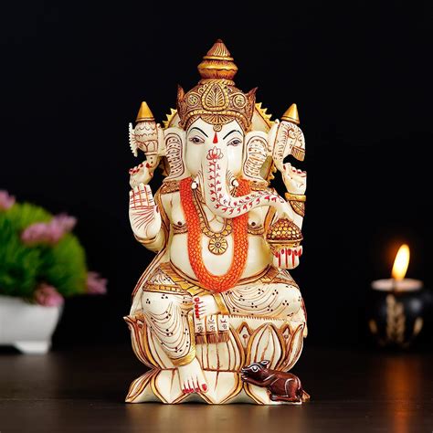 Buy Mukundra Art N Craft Lord Ganesha Idol Statue Mushak Raj Idol