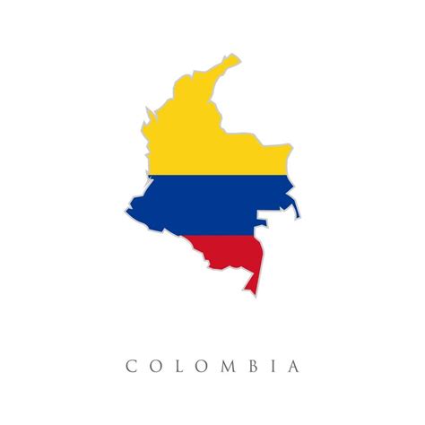 Mapa Con Colores Bandera Colombiana Ilustración Vectorial Alférez Del