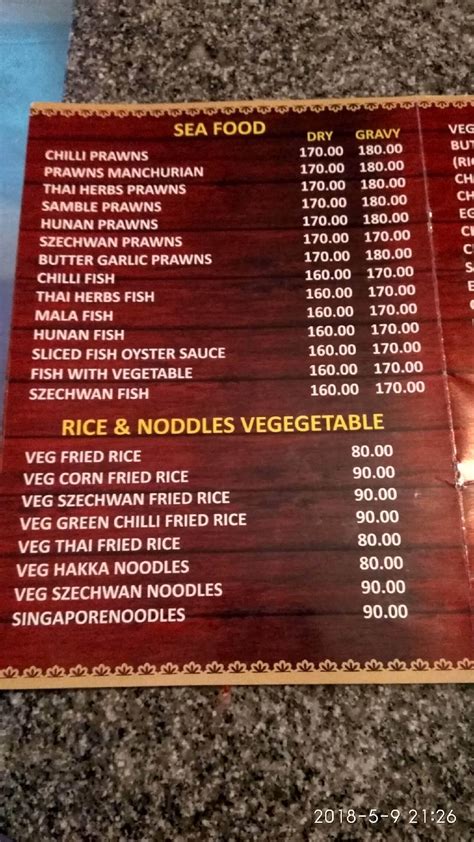 Menu At Lion King Restaurant Bengaluru