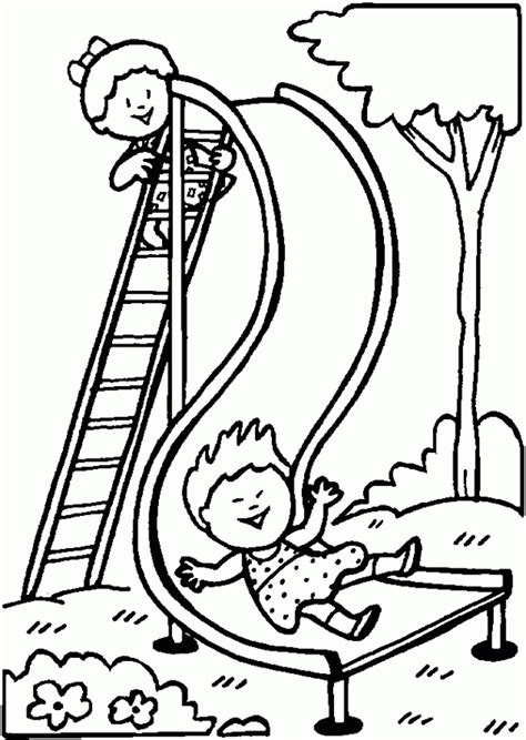 Playground Slide Free Printable Coloring Pages Summer Coloring