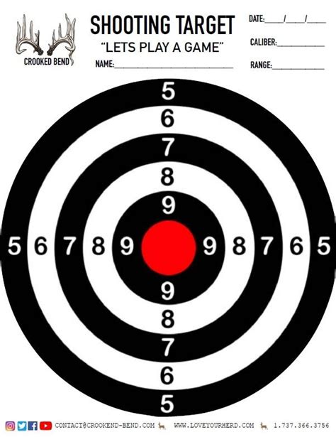 FREE Printable Shooting Targets Crooked Bend Shooting Range Game