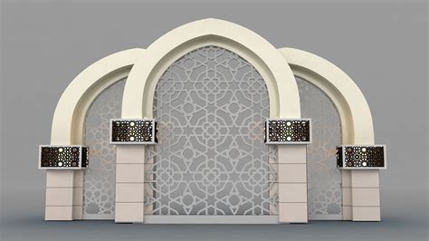 Islamic Decoration 3d Model Max Obj Mtl Fbx 3 Arch Building Building