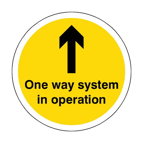 One Way System In Operation Floor Sticker Yellow Safety Uk