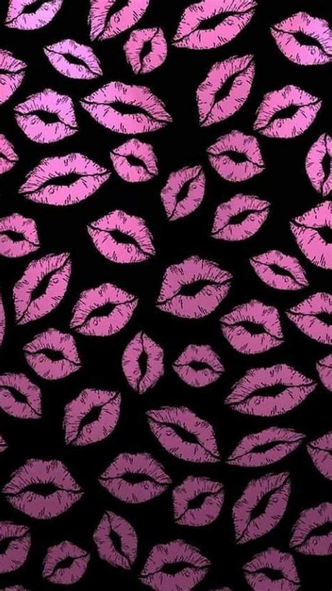 1366x768px 720p Free Download Kisses Lips Lipstick Pattern Pink