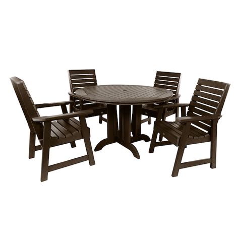 Highwood The Weatherly Collection 5 Piece Brown Patio Dining Set At