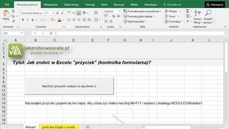 Jak Zrobi Przycisk W Excelu Przycisk Polecenia Jak Zrobi W Excelu