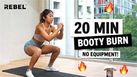 20min Booty Burn No Equipment Home Workout Youtube