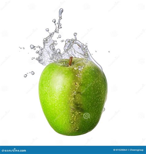 Water Splash With Apple Isolated Stock Photo Image Of Abstract Fruit