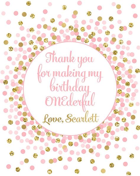 Thank You For Making My Birthday Onederful Sign Girl 1st Etsy