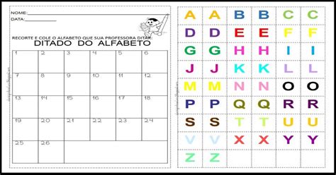 Ditado Do Alfabeto Para Imprimir Para Series Iniciais — SÓ Escola