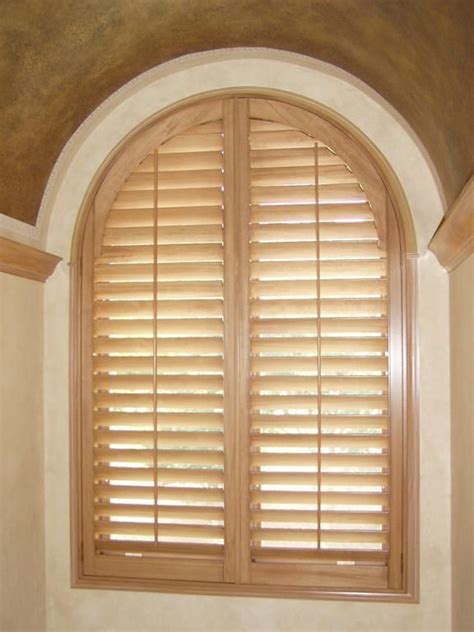 Arched Shutters In Wood Arched Windows Popular Window Treatments