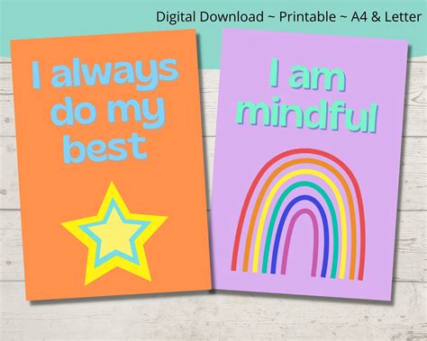 Kids Affirmation Cards Childrens Positive Affirmations Encourage A