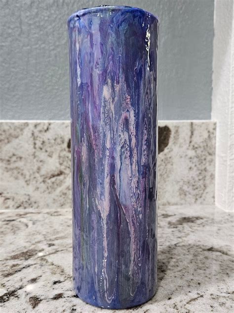 Acrylic Pour Vase With Resin Finish Etsy