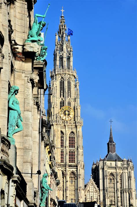 Cathedral Of Our Lady From Suikerrui In Antwerp Belgium