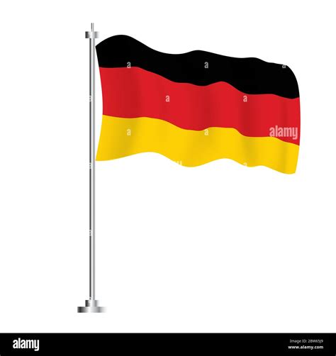 Germany Flag Isolated Wave Flag Of Germany Country Vector