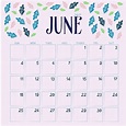 Calendar Junio - Customize and Print