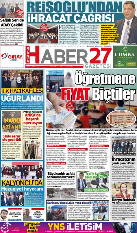 23 Haziran 2022 tarihli Gaziantep Hakimiyet Gazete Manşetleri