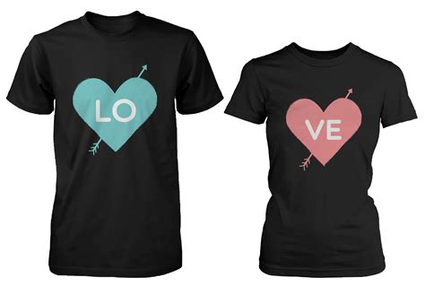 Cute Love Struck Matching Couple Shirts Black Cotton T Shirts For Couples Matching Couple