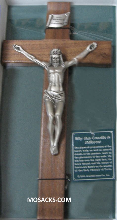 Shroud Of Turin Crucifix 12 Walnut With Anitique Pewter Corpus Jc74e