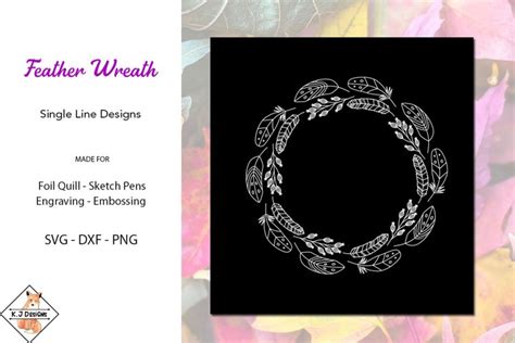 Feather Wreath Single Line Design