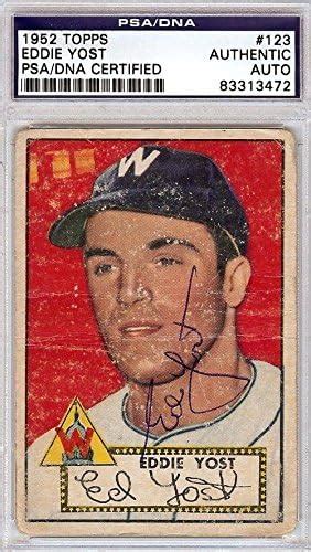Eddie Yost Autographed Signed 1952 Topps Card 123 Washington Senators