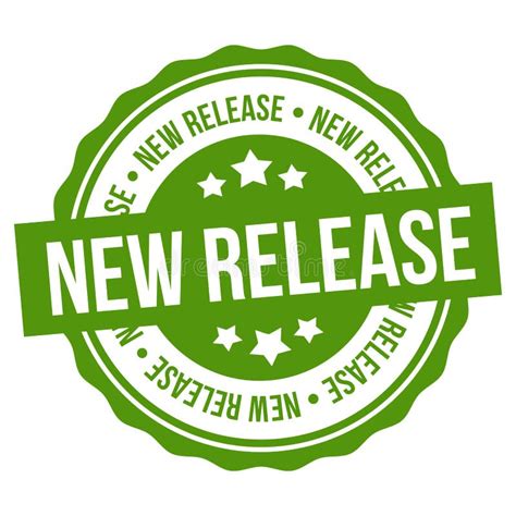 New Release Stamp Green Eps10 Vector Badge Stock Vector Illustration
