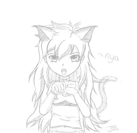 Anime Cat Girl Face Drawing